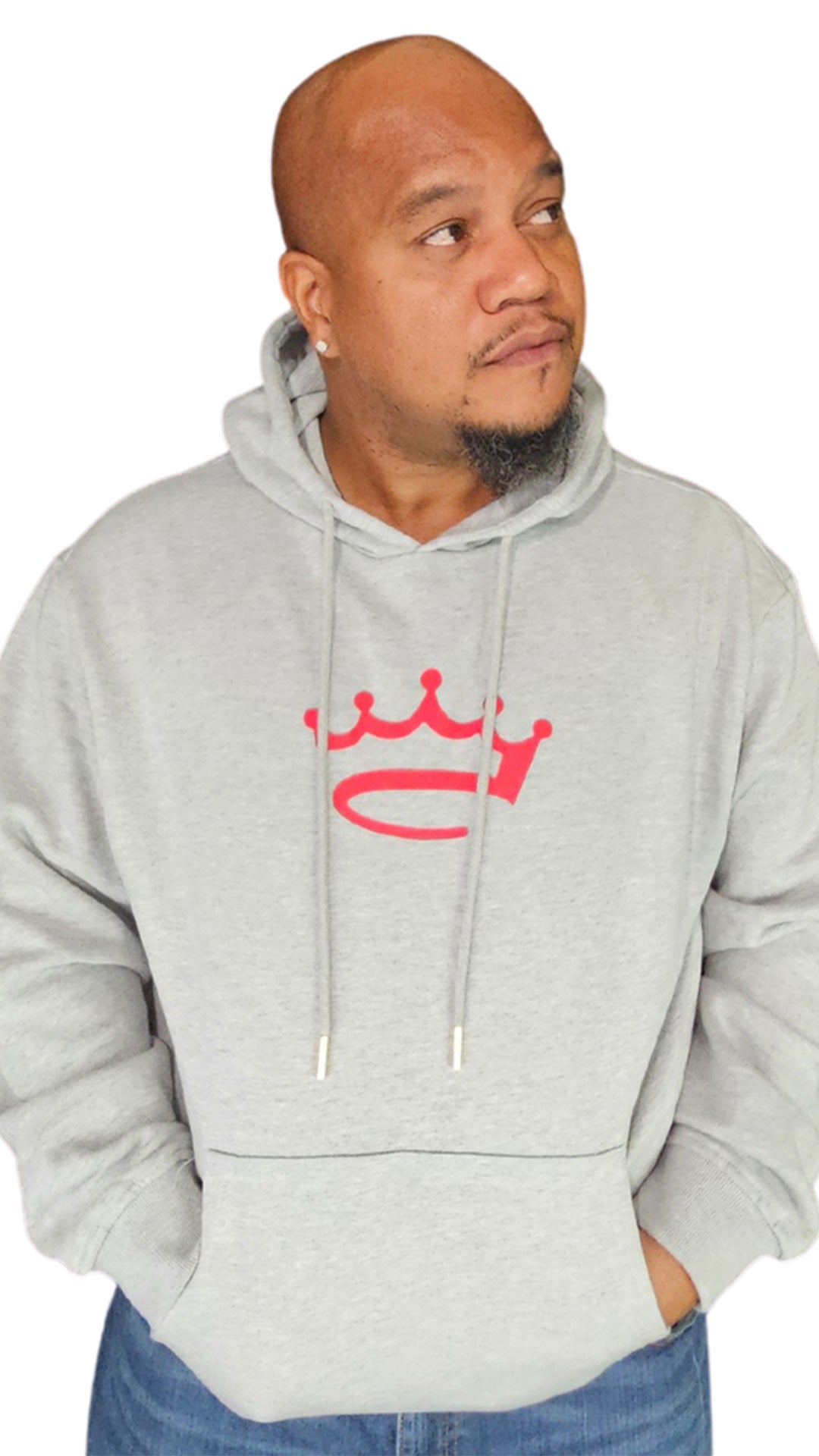 Men's Grey / Red - hoodie - Crowned Brand ™