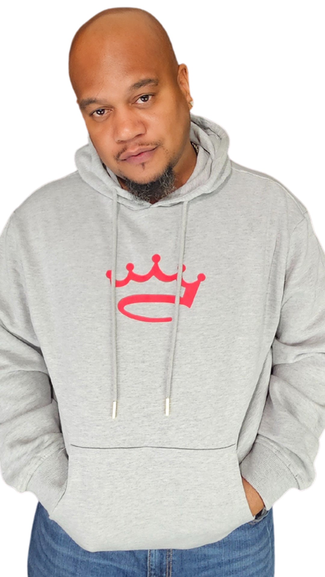Men's Grey / Red - hoodie - Crowned Brand ™