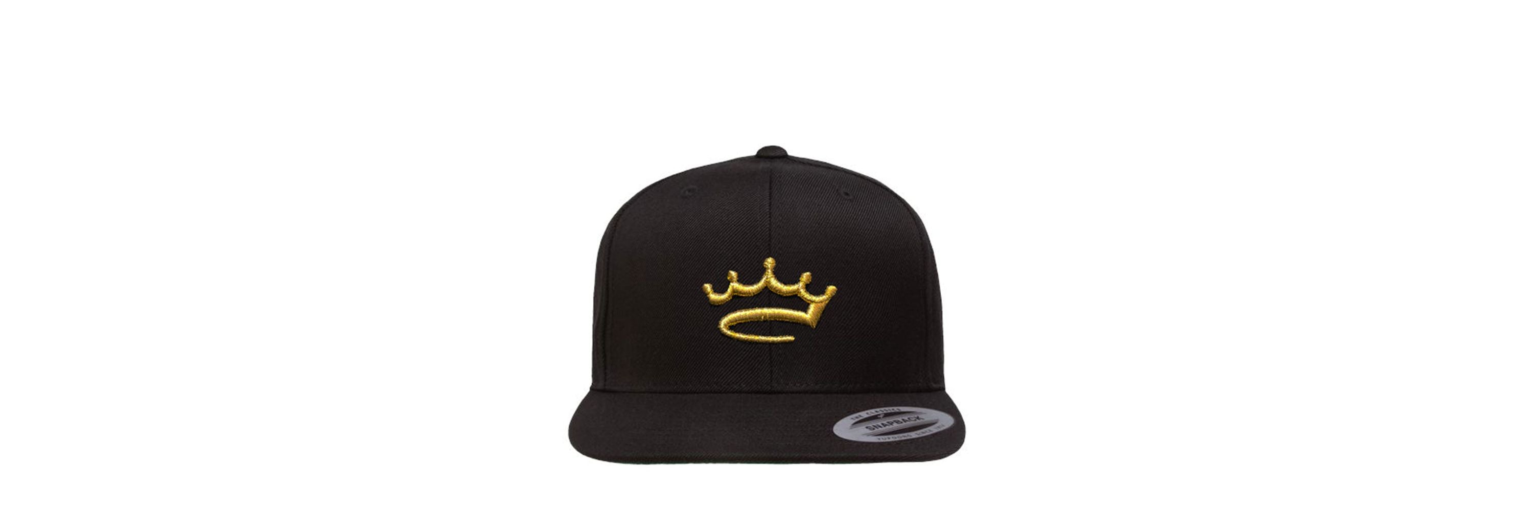 black gold crowned brand snapback hat
