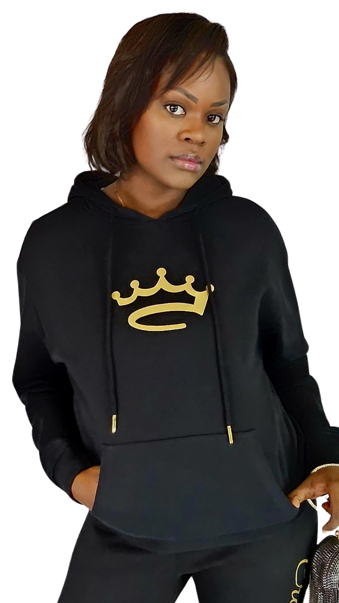 Women's Black / Gold - hoodie - Crowned Brand ™