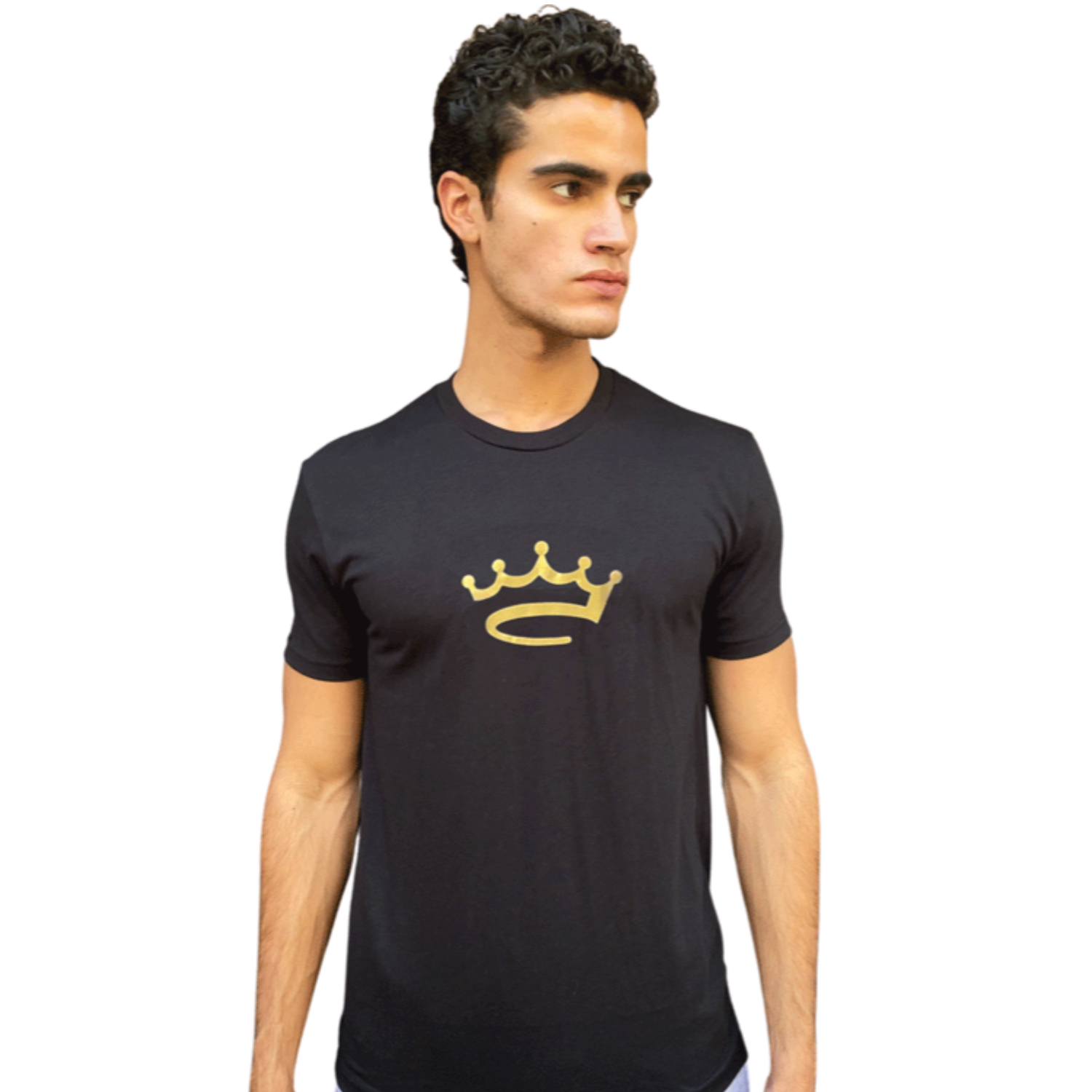 mens hoodie black gold crowned brand logo
