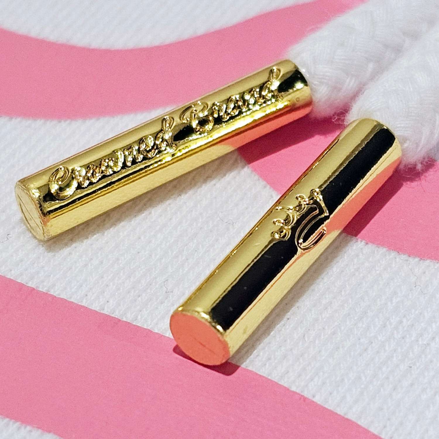 Gold Tips for Laces - aglets - Crowned Brand