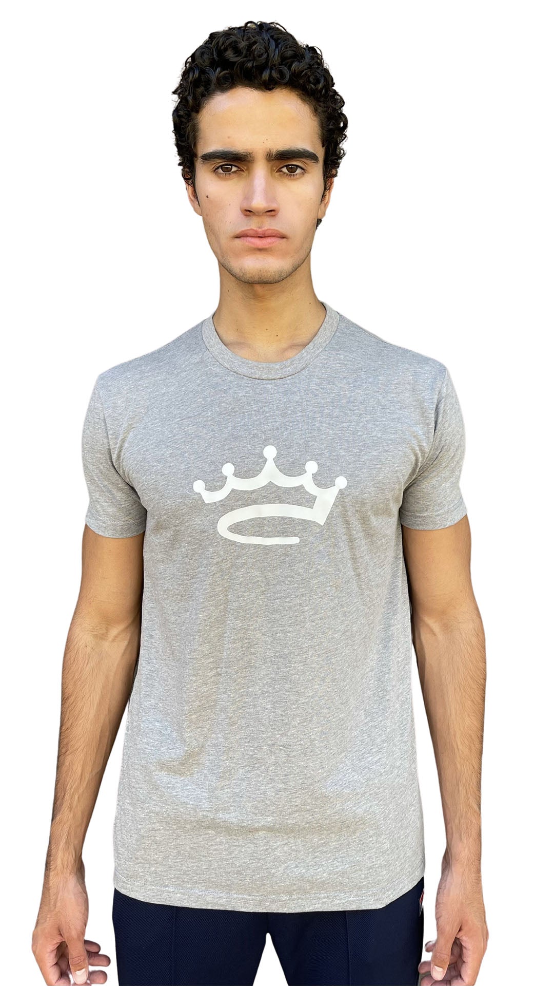 Men's Heather Grey / White - shirt - Crowned Brand