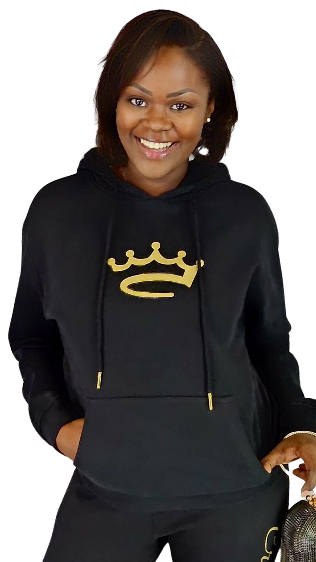 Women's Black / Gold - hoodie - Crowned Brand ™