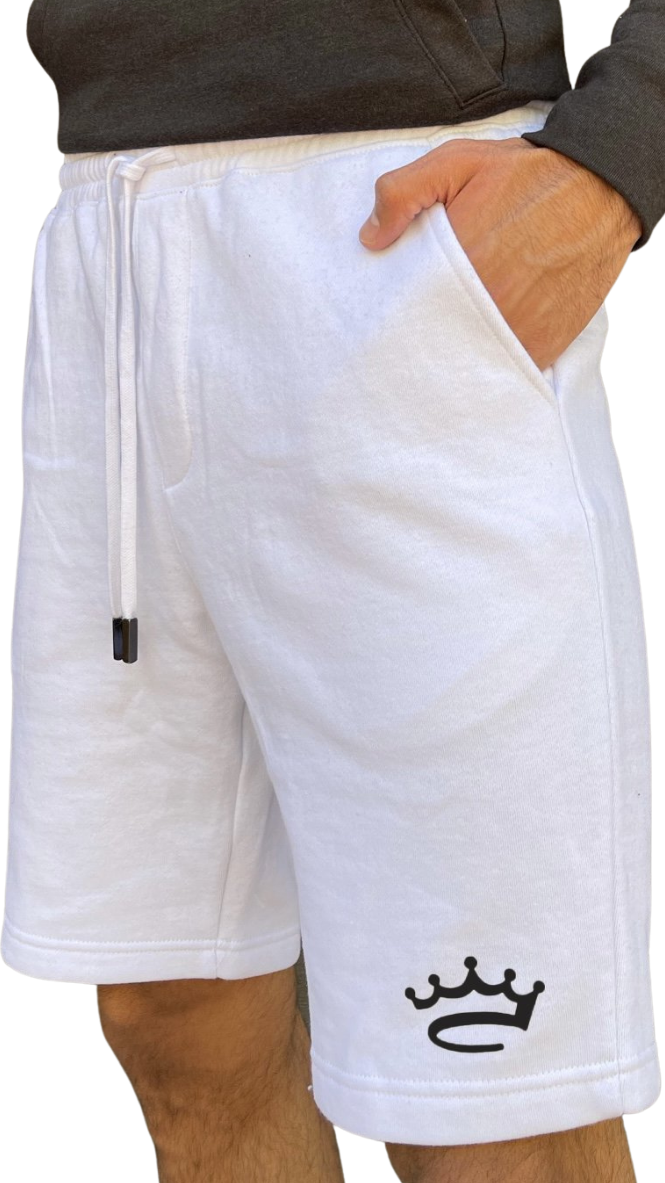 Sweat Shorts - White / Black - Crowned Brand ™